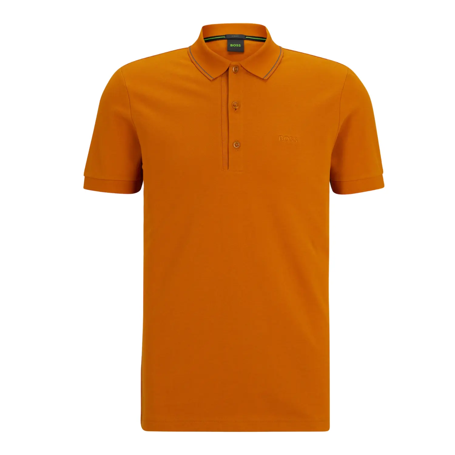 

Рубашка-поло Hugo Boss Cotton-pique Slim-fit With Logo Details, темно-желтый