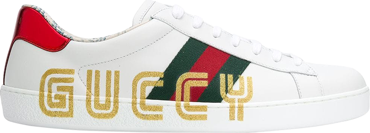 Кроссовки Gucci Ace Low Guccy Print, белый - фото