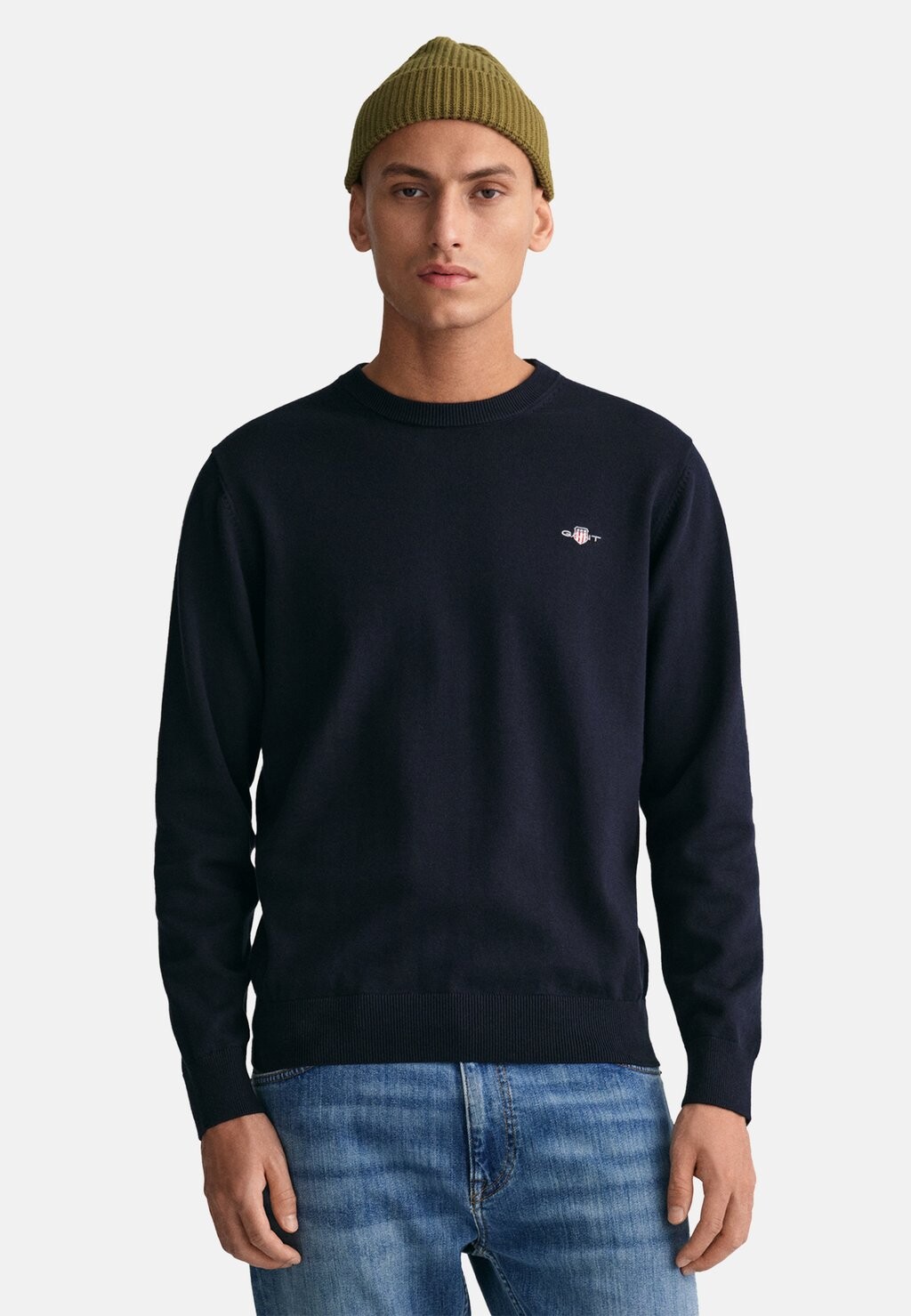 

Свитер GANT Plus Classic C Neck, вечерний синий, Черный