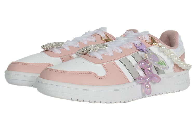 

Кроссовки adidas neo Hoops 2.0 Skateboarding Shoes Women's Low-top Pink/white, розовый