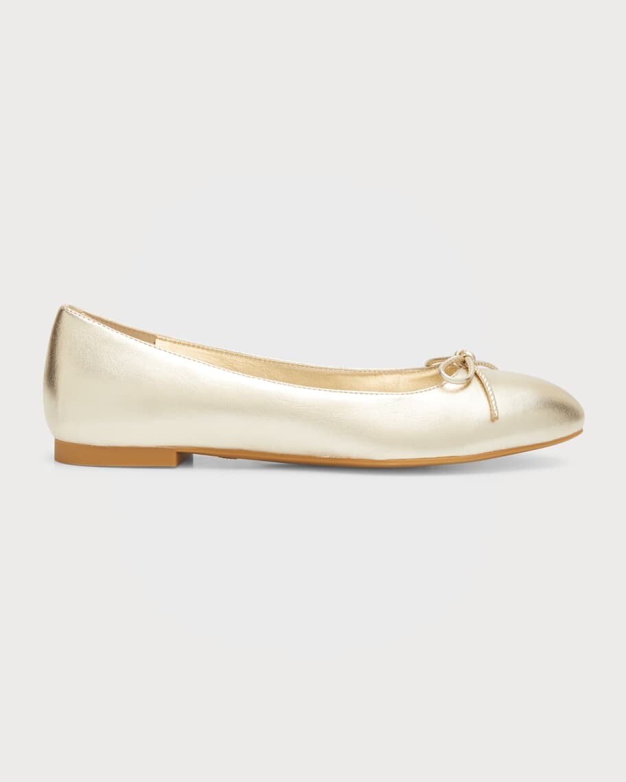 

Балетки с металлическим бантом Stuart Weitzman