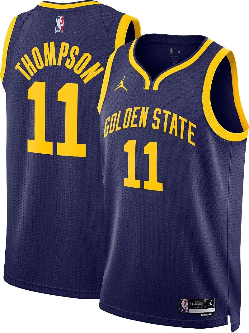 

Jordan Мужская синяя майка Nike Golden State Warriors Klay Thompson #11 Dri-FIT Swingman