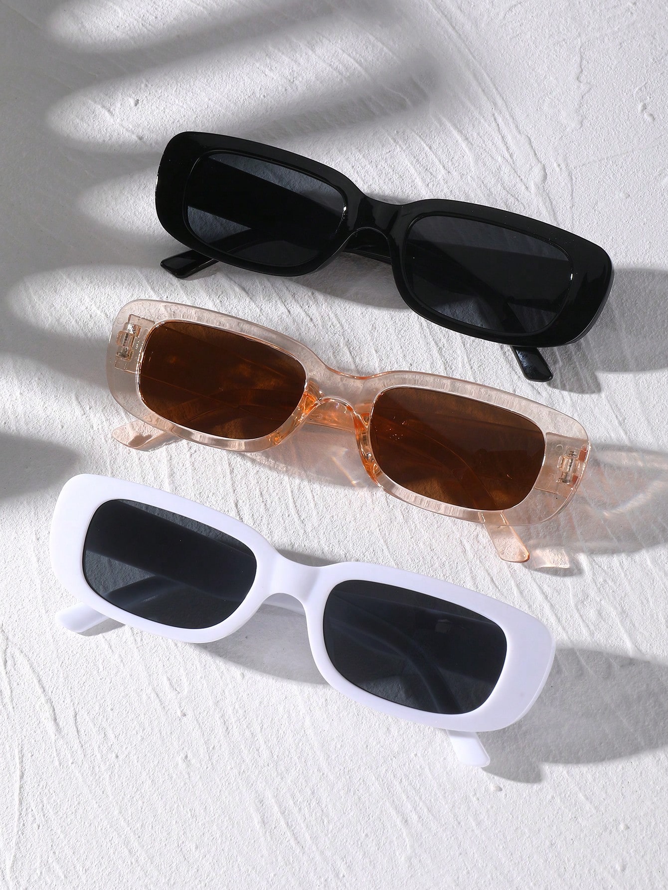 3 пары женских солнцезащитных очков в белой квадратной оправе очки солнцезащитные женские квадратные