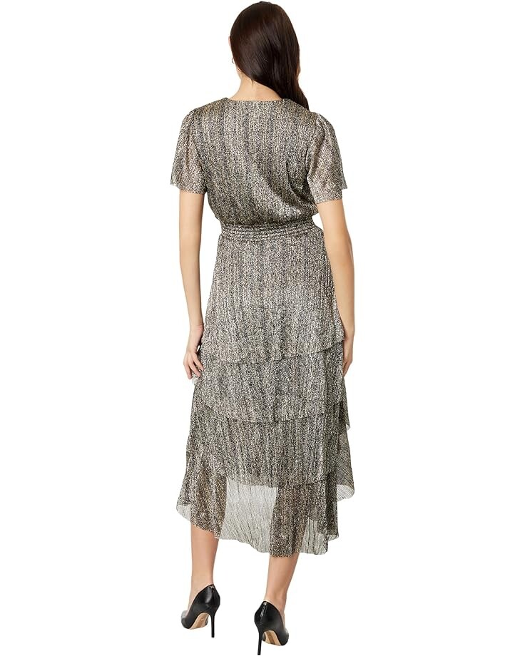 

Платье Vince Camuto V-Neck Tiered Midi Dress, цвет Rich Black
