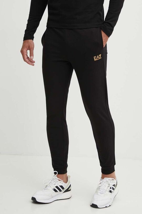

Хлопковые спортивные штаны EA7 Emporio Armani, черный