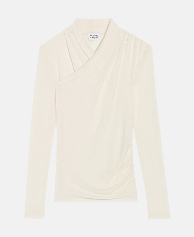

Топ с длинными рукавами Claudie Pierlot, экрю