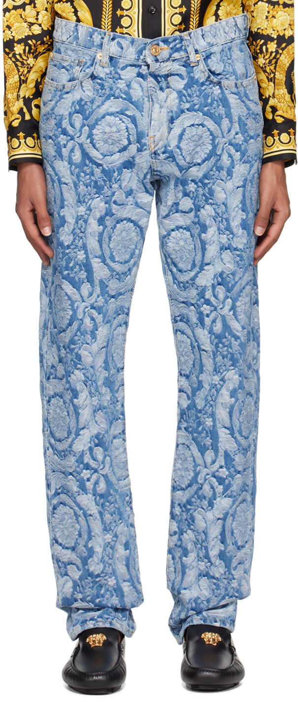 

Синие джинсы с силуэтом Barocco Versace