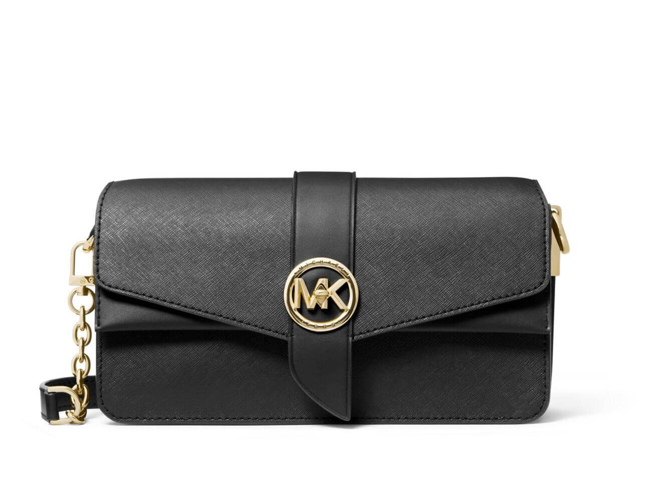 

Сумка Michael Michael Kors Greenwich Medium Saffiano Leather Shoulder, черный