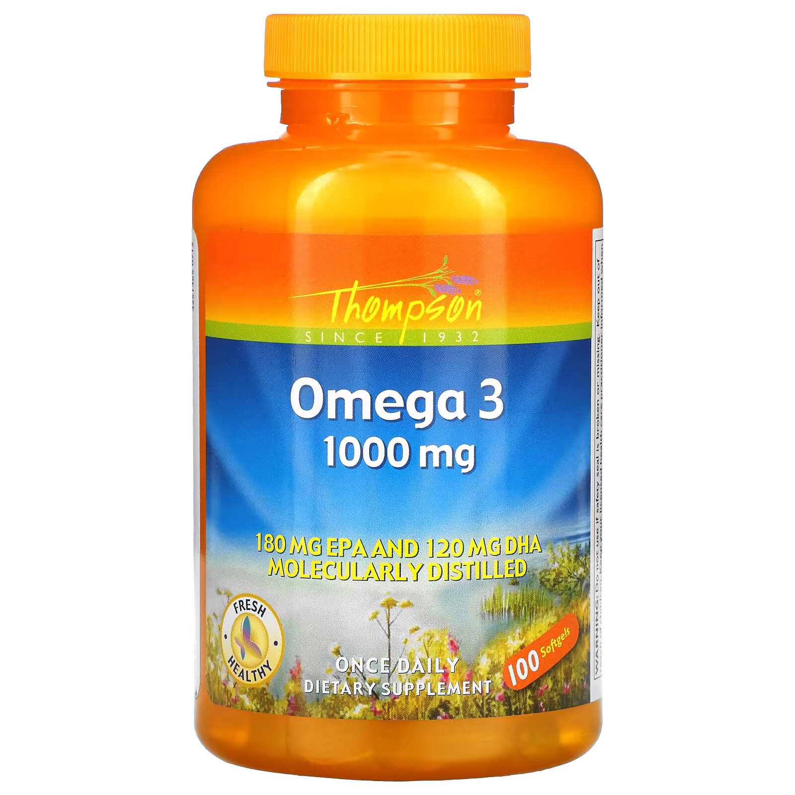 Thompson, омега 3, 1000 мг, 100 мягких таблеток убихинол омега 3 qunol plus 100 мг 250 мг 90 мягких таблеток
