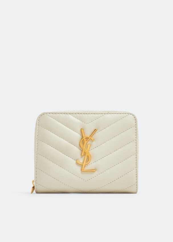 

Солнечные очки SAINT LAURENT Monogramme compact zip wallet, белый