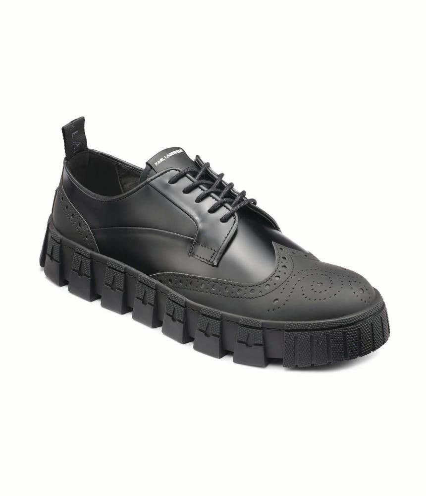 

Мужские кроссовки из полированной кожи wingtip lug sole Karl Lagerfeld, черный