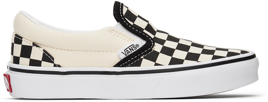 

Kids Black & Off-White Classic Slip-On Little Kids Sneakers Vans