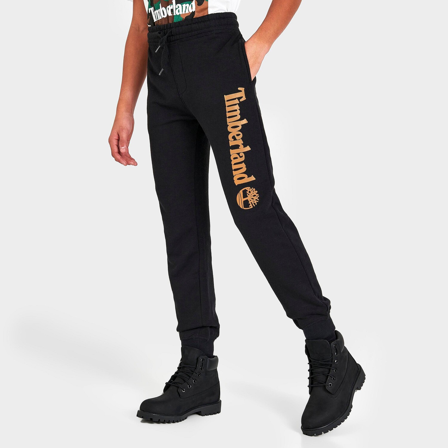 

Детские брюки-джоггеры с логотипом Timberland, черный