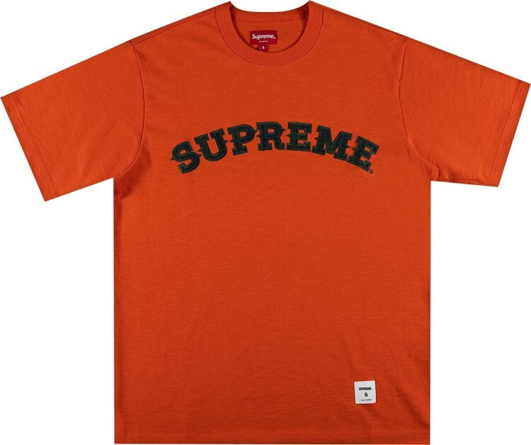 

Футболка Supreme Plaid Appliqué Short-Sleeve Top 'Orange', оранжевый