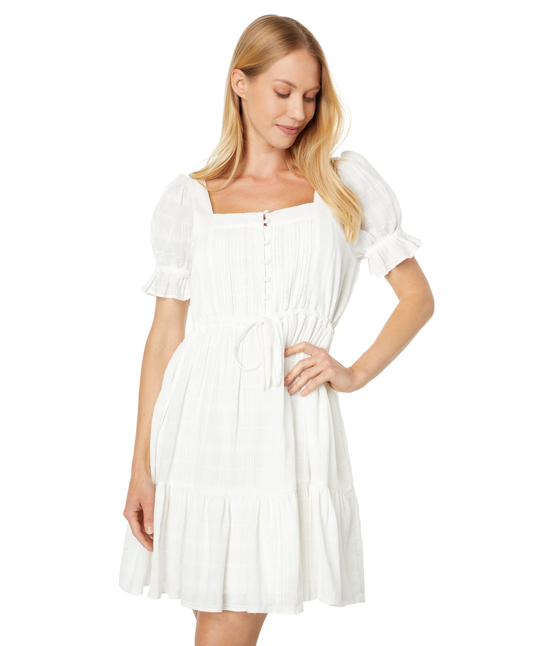 цена Платье Madewell, Puff-Sleeve Drawstring Mini Dress