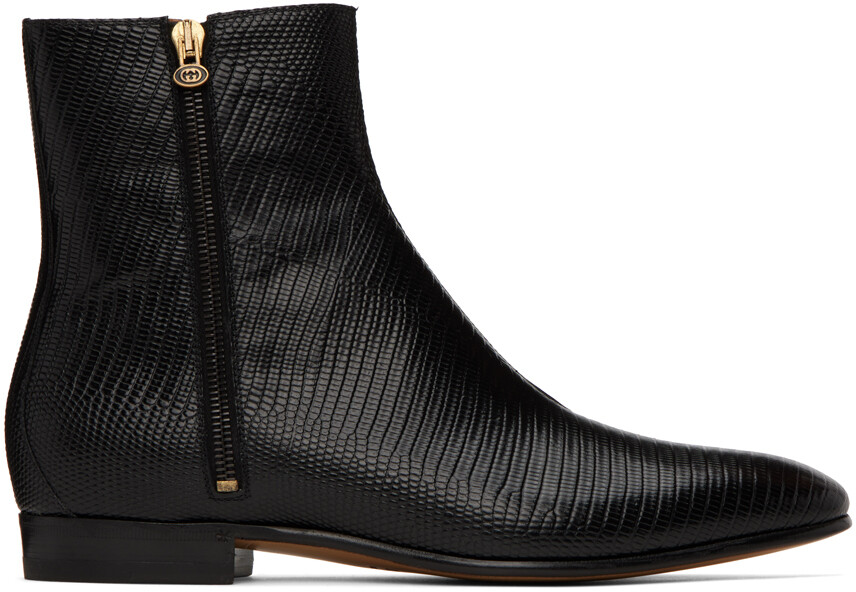 

Черные ботинки челси Lizard Gucci