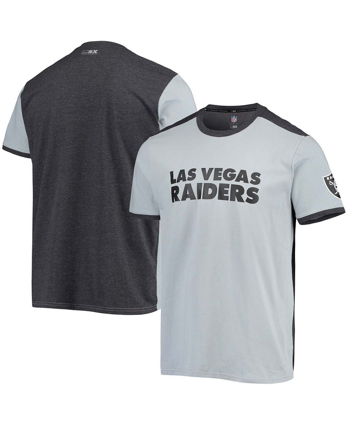 

Мужская серебристая, черная футболка с сетчатой ​​спиной las vegas raiders MSX by Michael Strahan, мульти