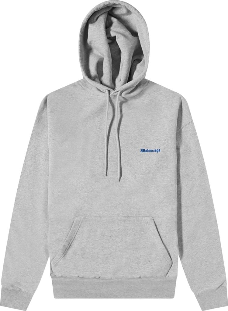 Худи Balenciaga BB Corporate Hoodie 'Heather Grey/Royal Blue', серый - фото