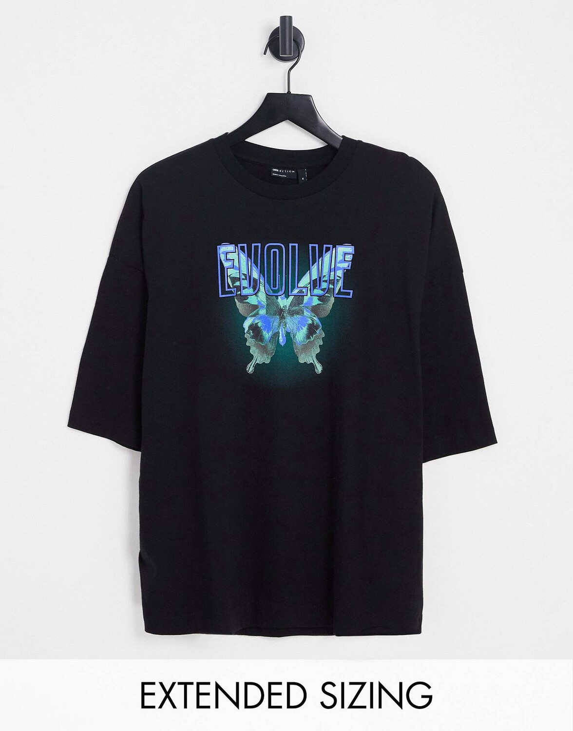 

Черная футболка оверсайз с принтом бабочки спереди ASOS DESIGN