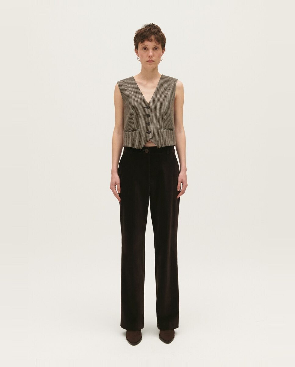 

Женские прямые бархатные костюмные брюки Claudie Pierlot, коричневый