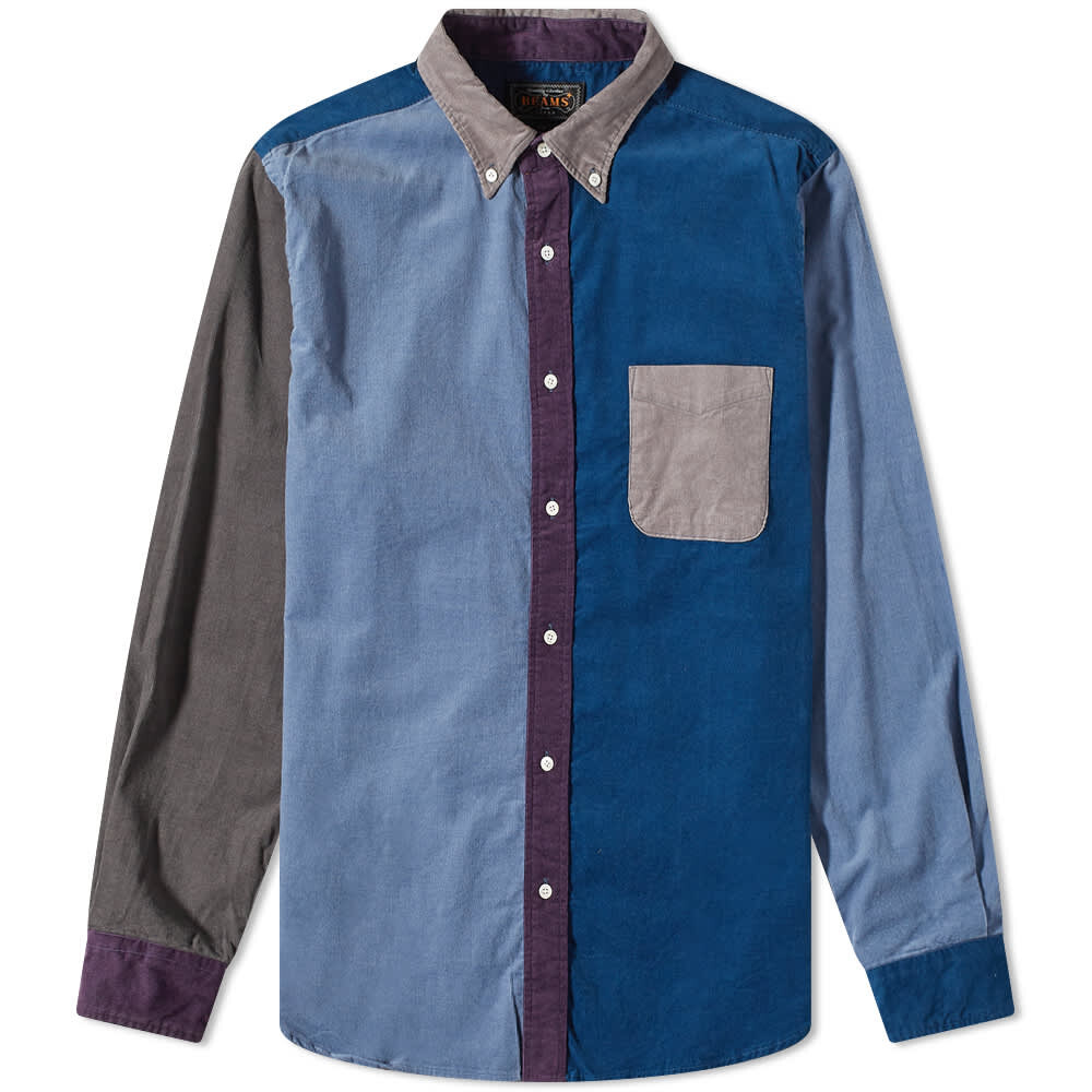 

Рубашка Beams Plus Button Down Corduroy Panel Shirt