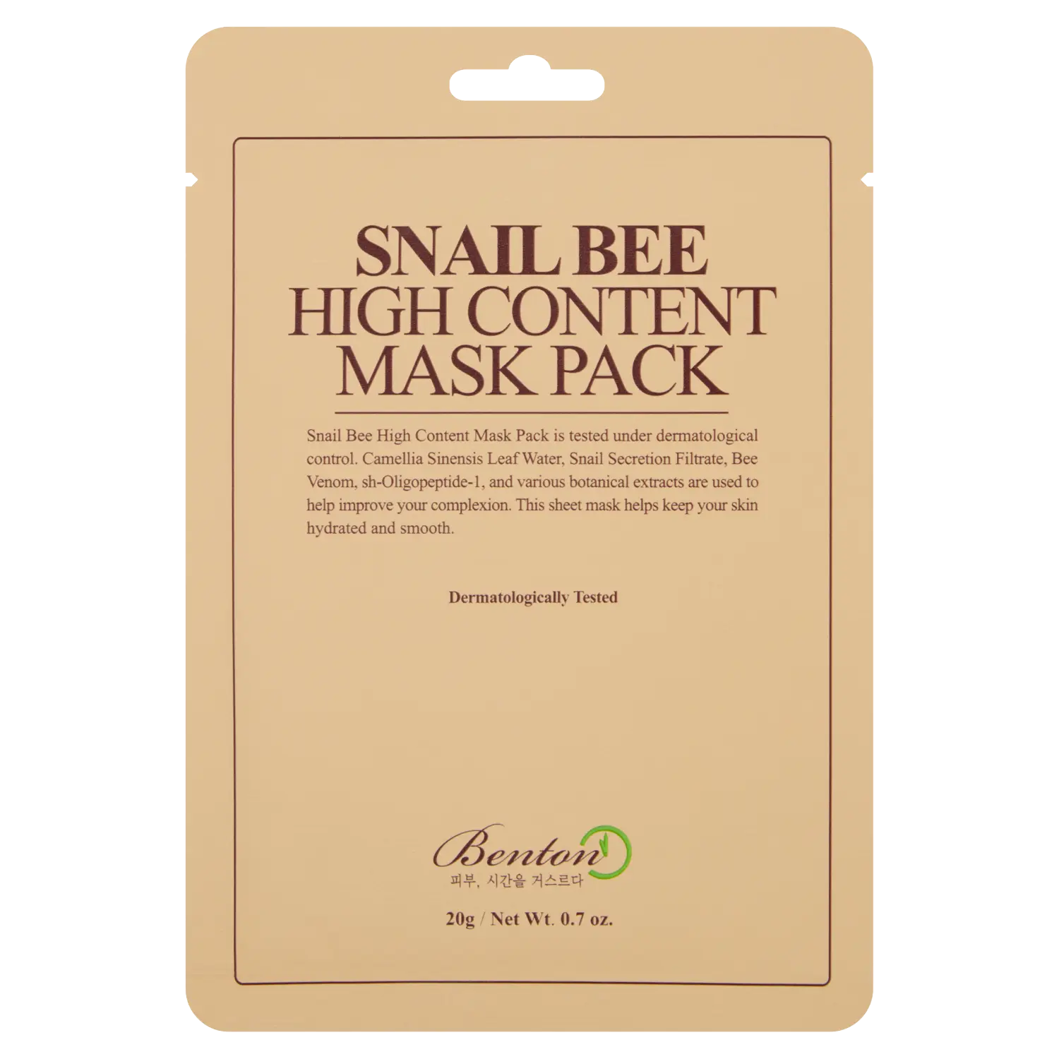 

Benton Snail Bee регенерирующая тканевая маска для лица, 20 г