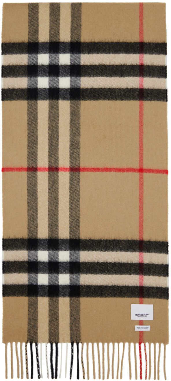 

Бежевый шарф в клетку Burberry