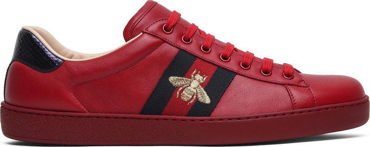 Кроссовки Gucci Ace Embroidered Red Bee, красный - фото