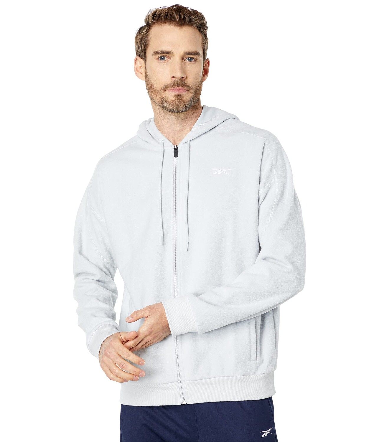 

Толстовка Reebok Workout Ready Fleece Full Zip, светло-серый