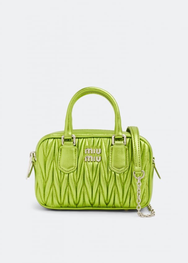 

Сумка MIU MIU Matelassé top handle mini bag, зеленый