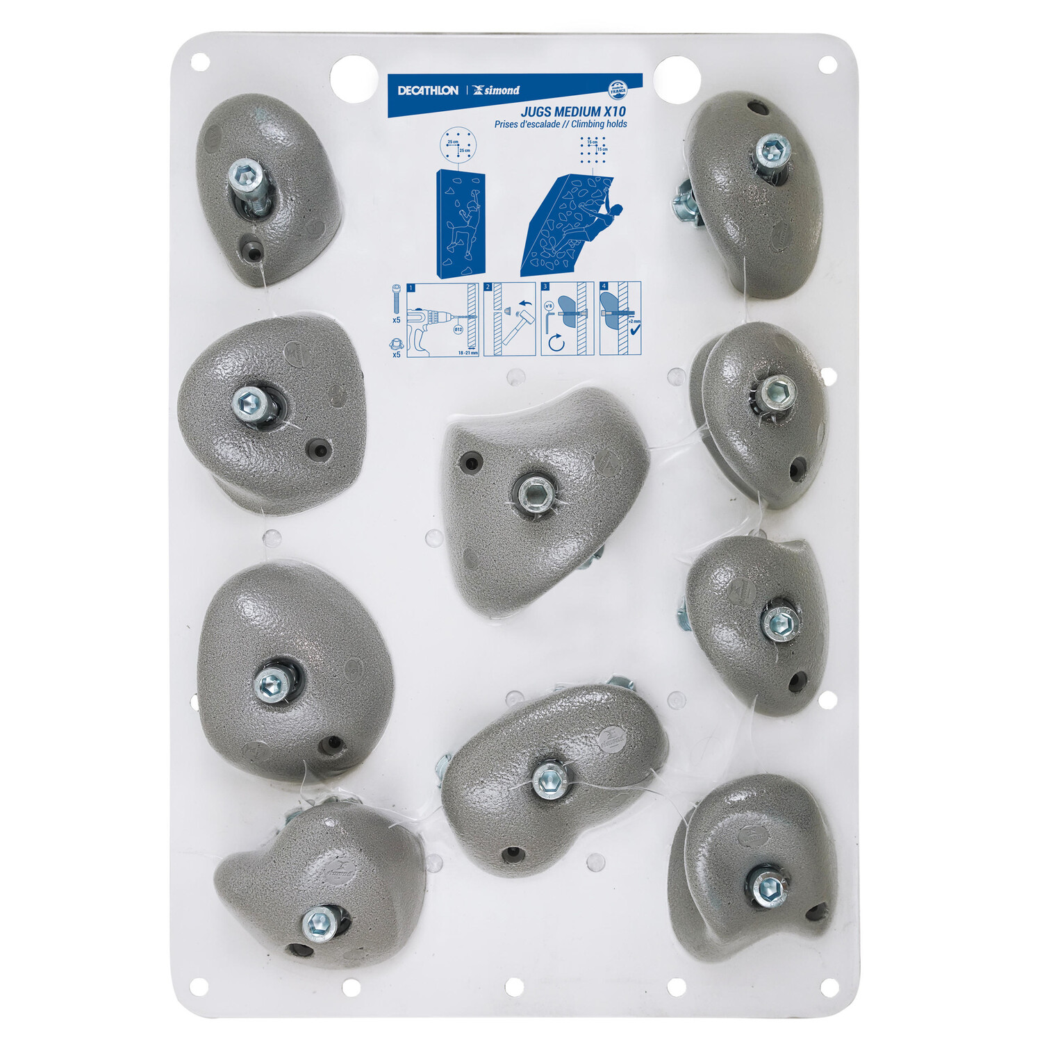 

Зацепы для скалолазания 10 шт синие VERTIKA JUGS MEDIUM Simond