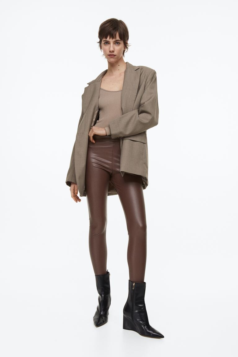 

Леггинсы из искусственной кожи H&M, темно коричневый