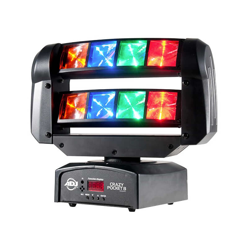 

American DJ Crazy Pocket 8 Moving Head 8 Zone Strobe & RGBA LEDs Fixture