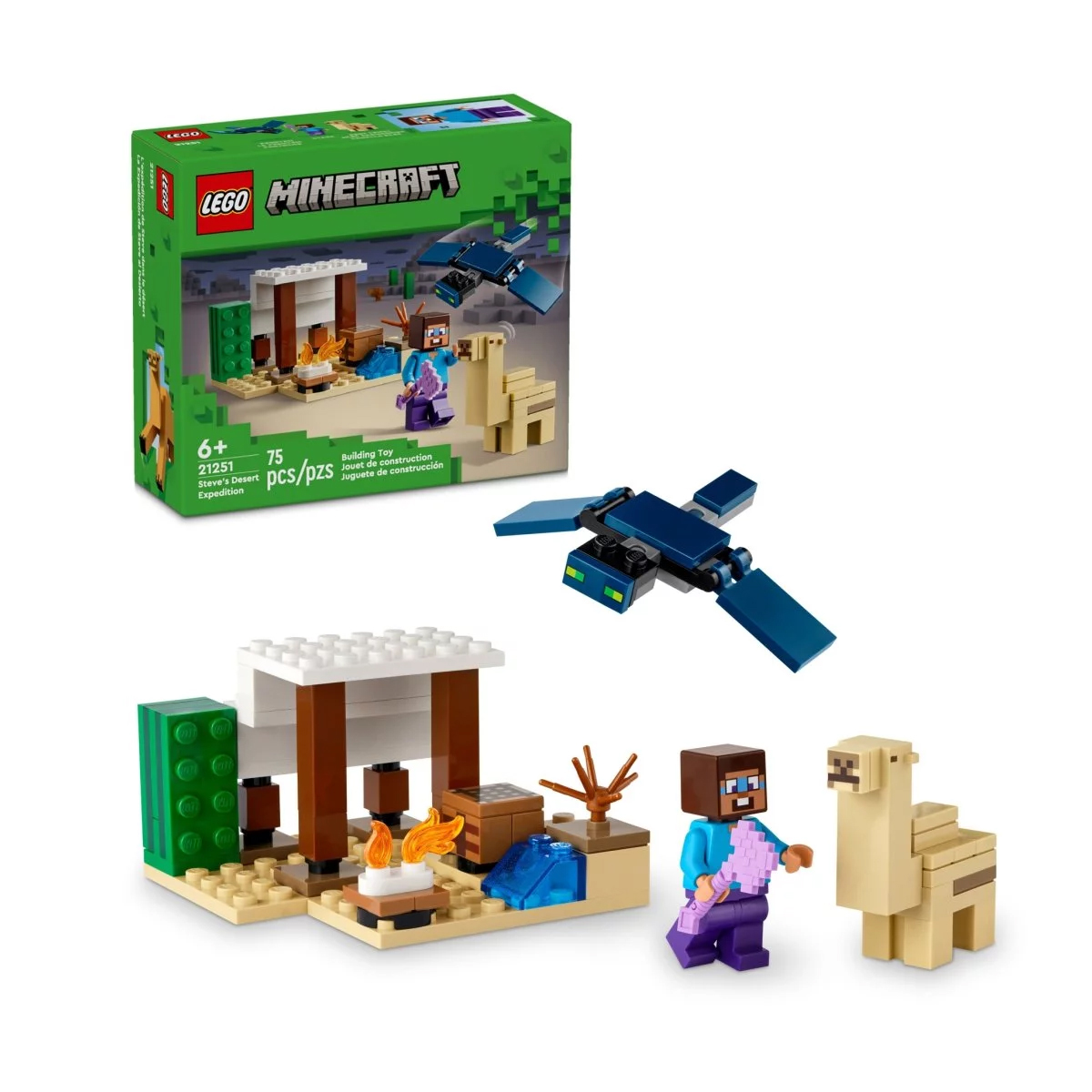 Конструктор Lego Minecraft Steve's Desert Expedition 21251, 75 деталей конструктор lego minecraft 21256 дом лягушки