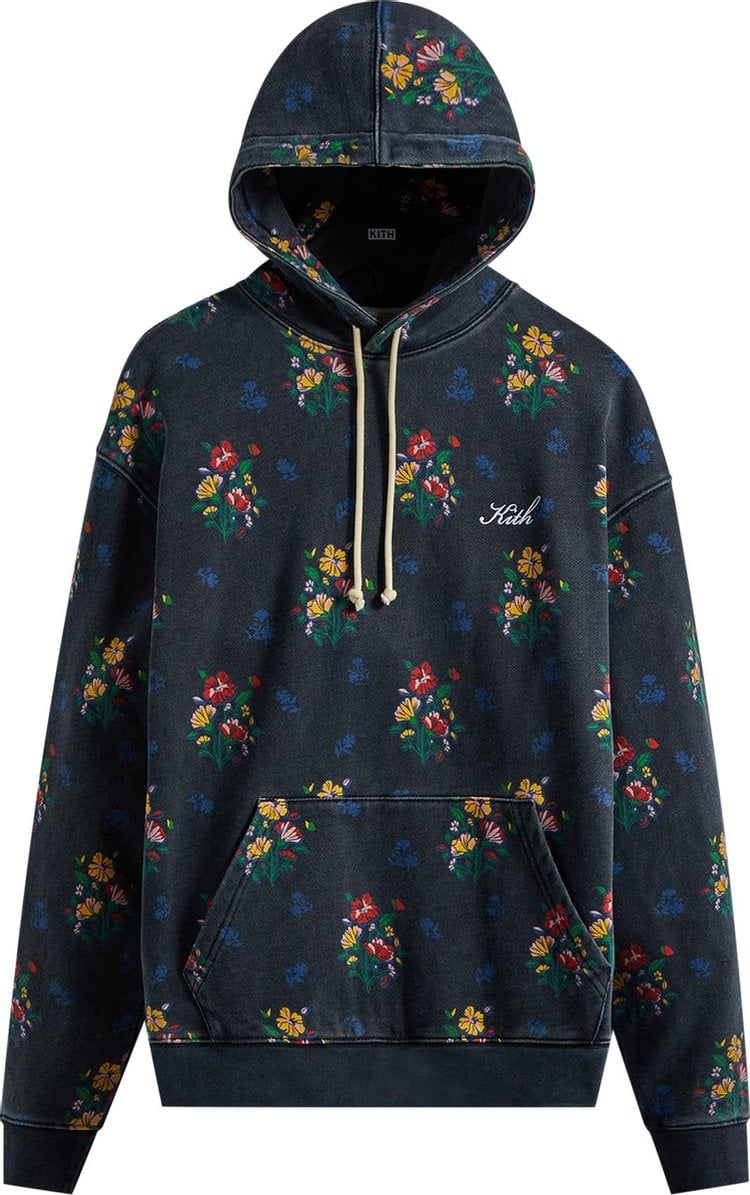 Худи Kith Begonia Floral Williams III Hoodie 'Nocturnal', синий - фото