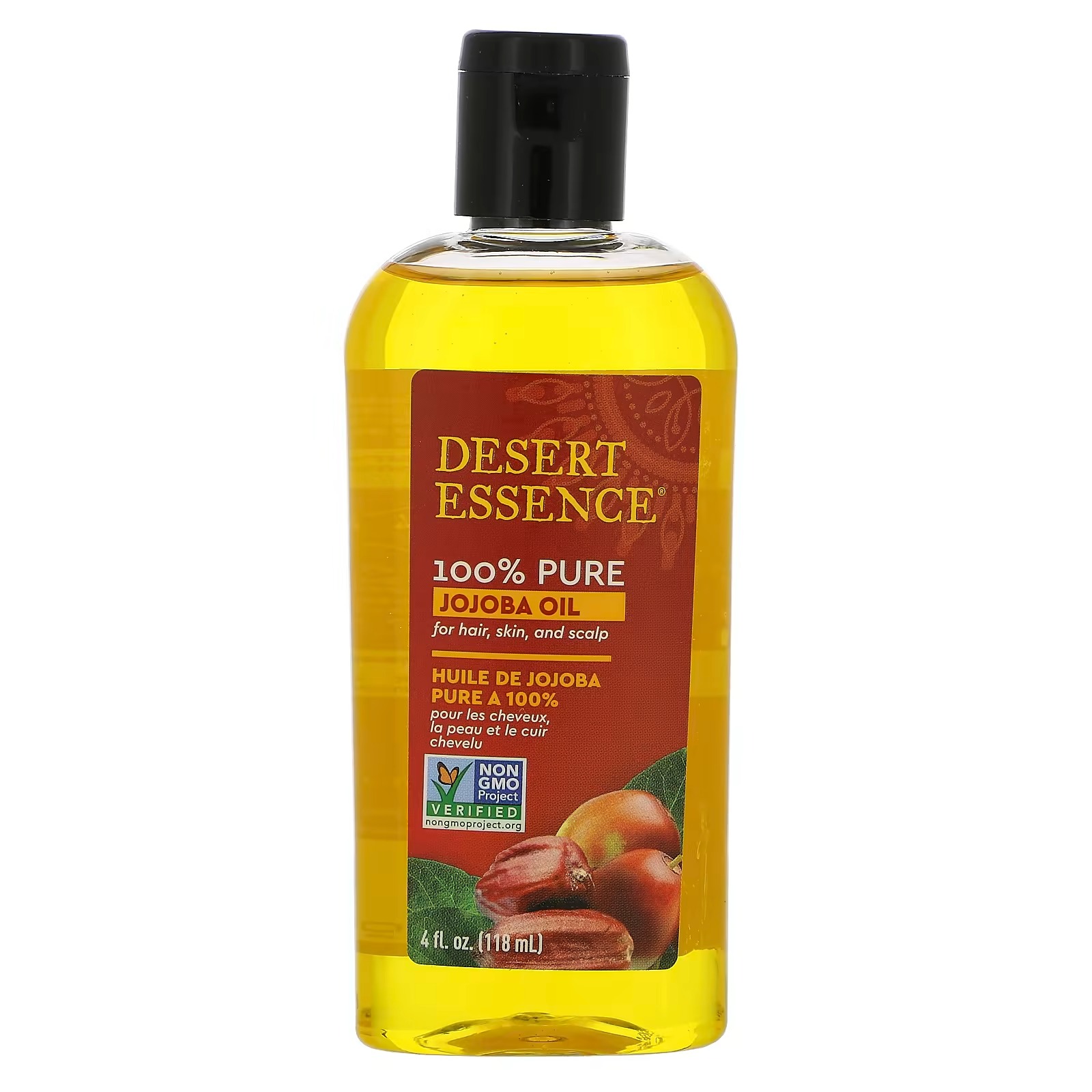 Desert Essence, на 100% чистое масло жожоба, 118 мл (4 жидк. унции) desert essence масло органического кокоса жожоба и чистого кофе 118 мл