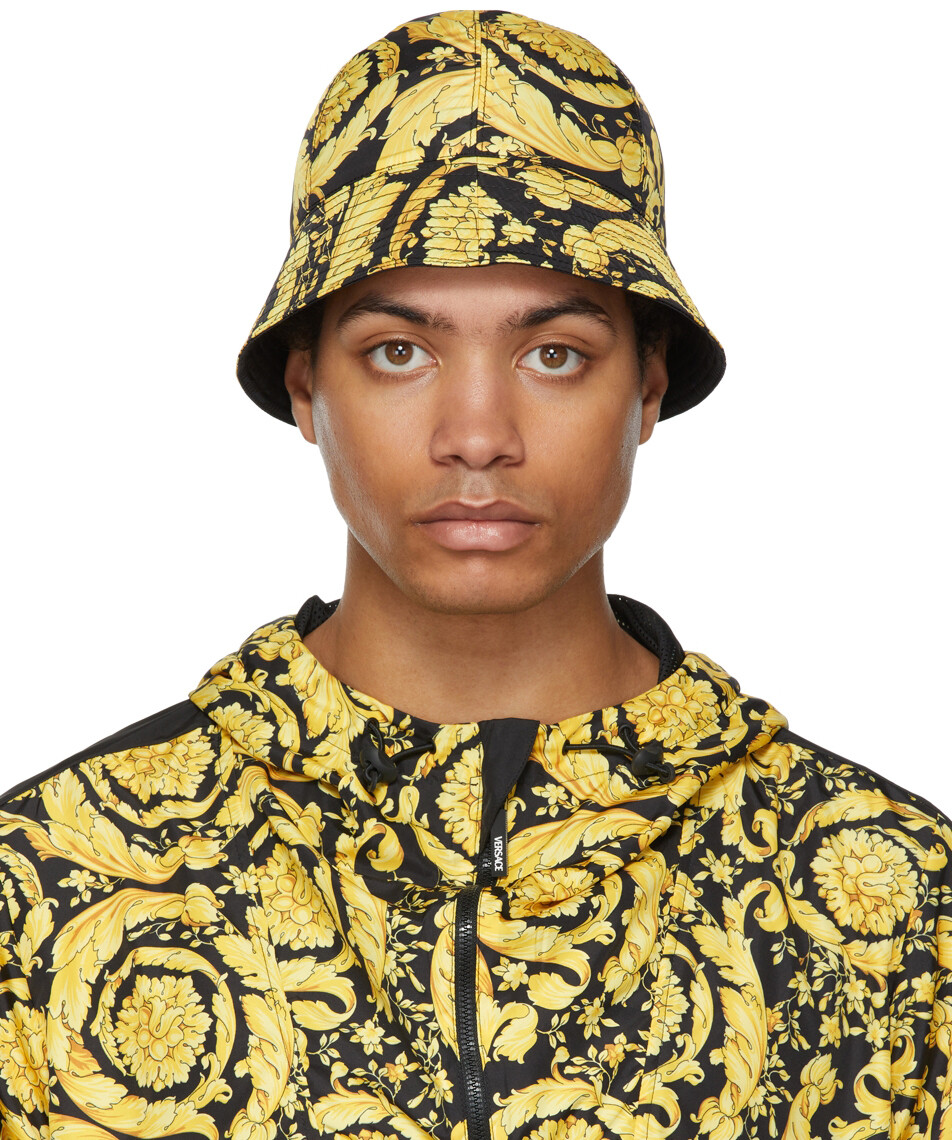 

Черно-золотая панама Barocco Versace