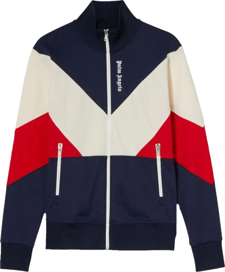 Куртка Palm Angels V Colorblock Track Jacket 'Navy Blue/White', синий - фото