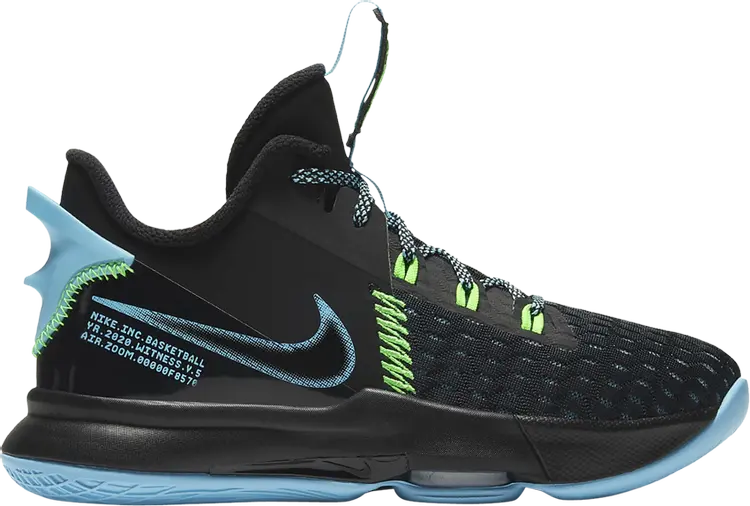 

Кроссовки Nike LeBron Witness 5 GS 'Black Light Blue Fury', черный