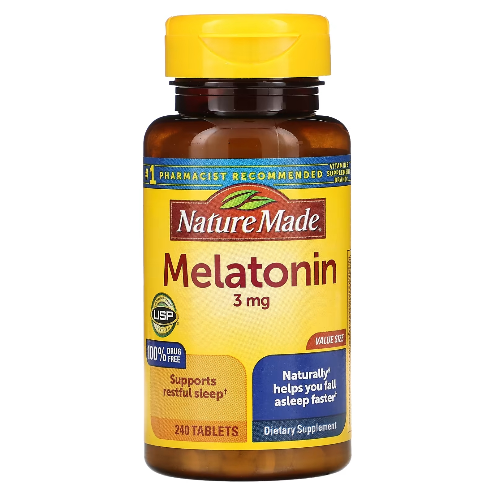 Nature Made Мелатонин 3 мг, 240 таблеток