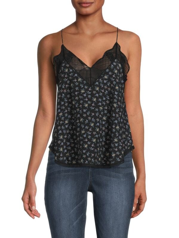 

Топ на бретелях с цветочным принтом joslin ZADIG & VOLTAIRE Black