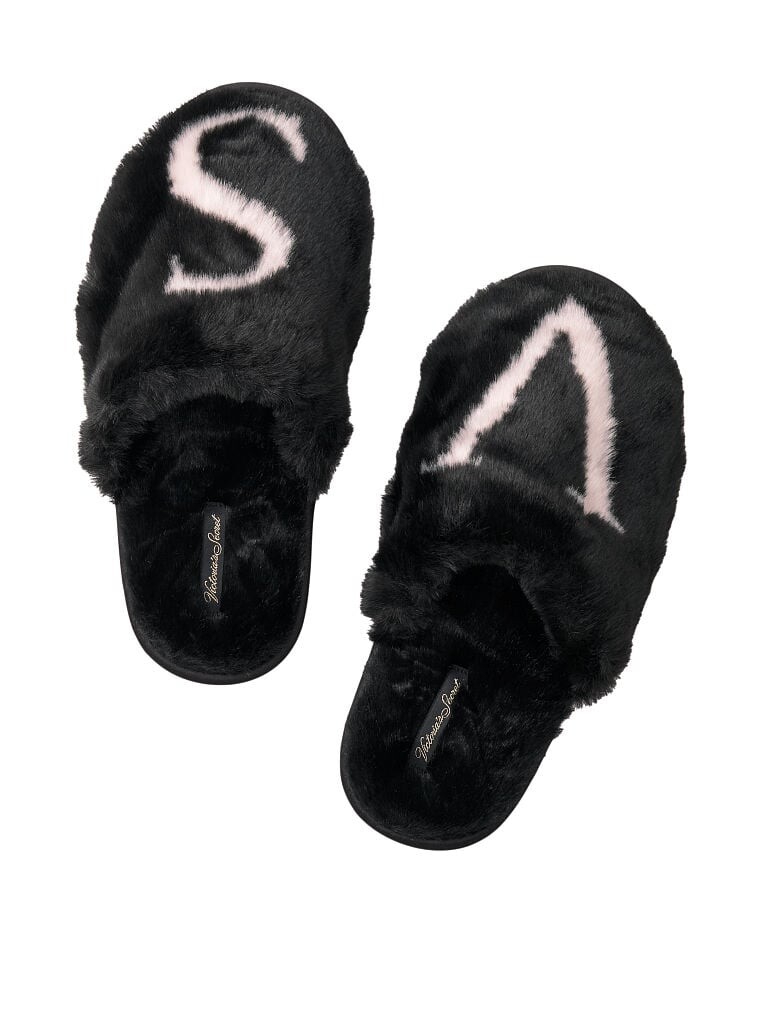 

Тапочки Victoria's Secret Closed Toe Faux Fur, черный