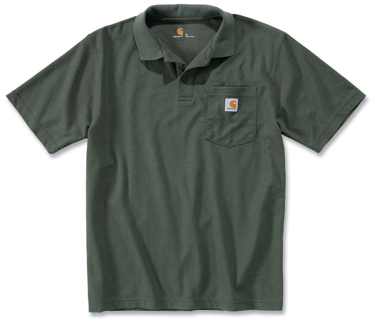 Рубашка поло Carhartt Contractors Work Pocket, темно-зеленый контрастная толстовка поло zara темно зеленый
