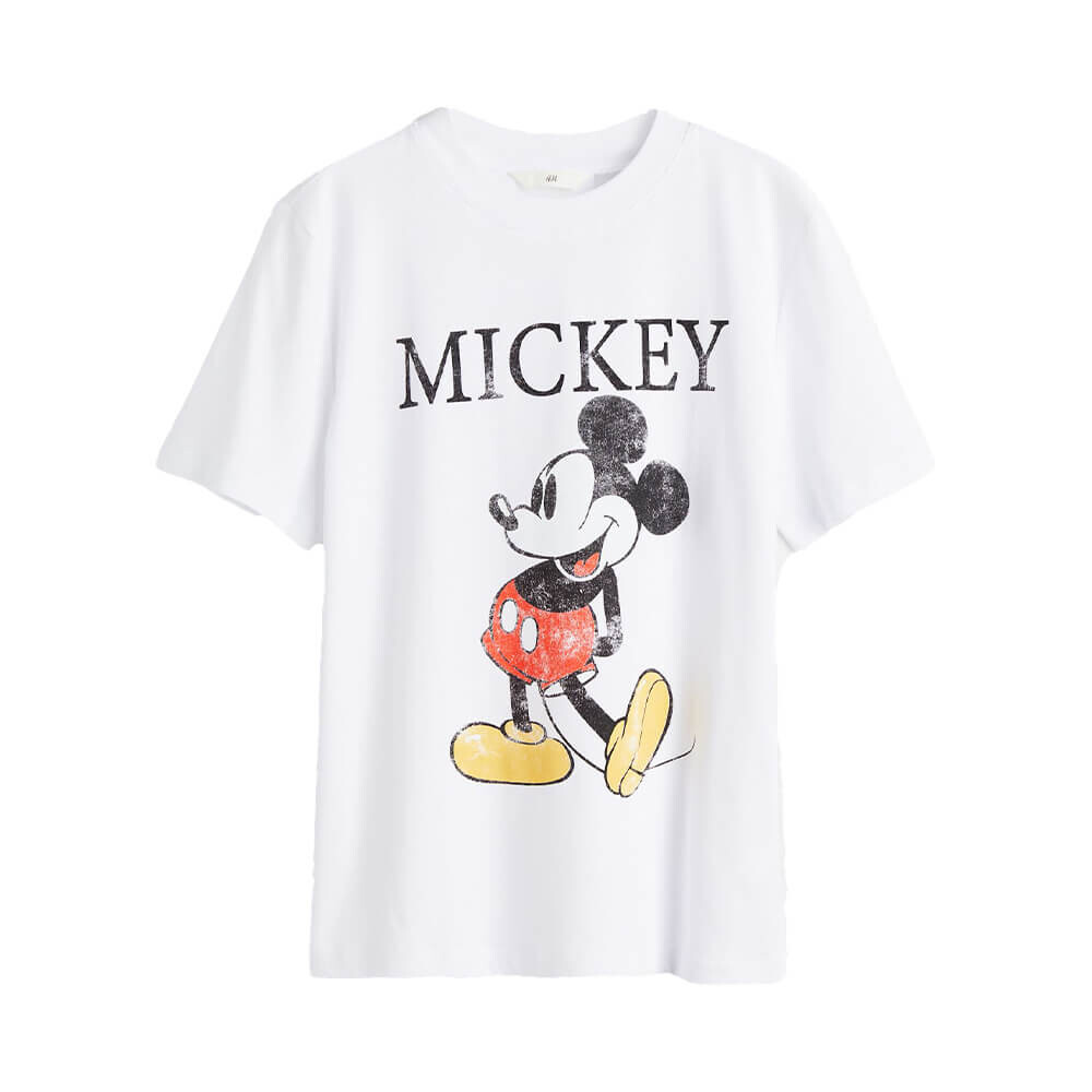 

Футболка H&M Motif Micky Maus, белый