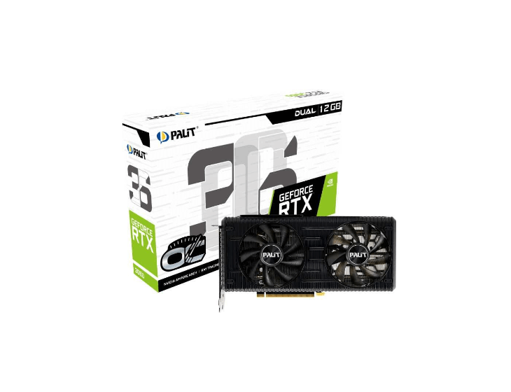 Видеокарта Palit NVIDIA GeForce RTX 3060, RTX3060 DUAL OC 12G, 12ГБ, GDDR6, OC, LHR, Ret NE63060T19K9-190AD - фото