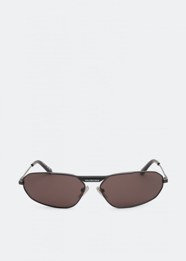 Солнечные очки BALENCIAGA Tag 2.0 Oval sunglasses, черный
