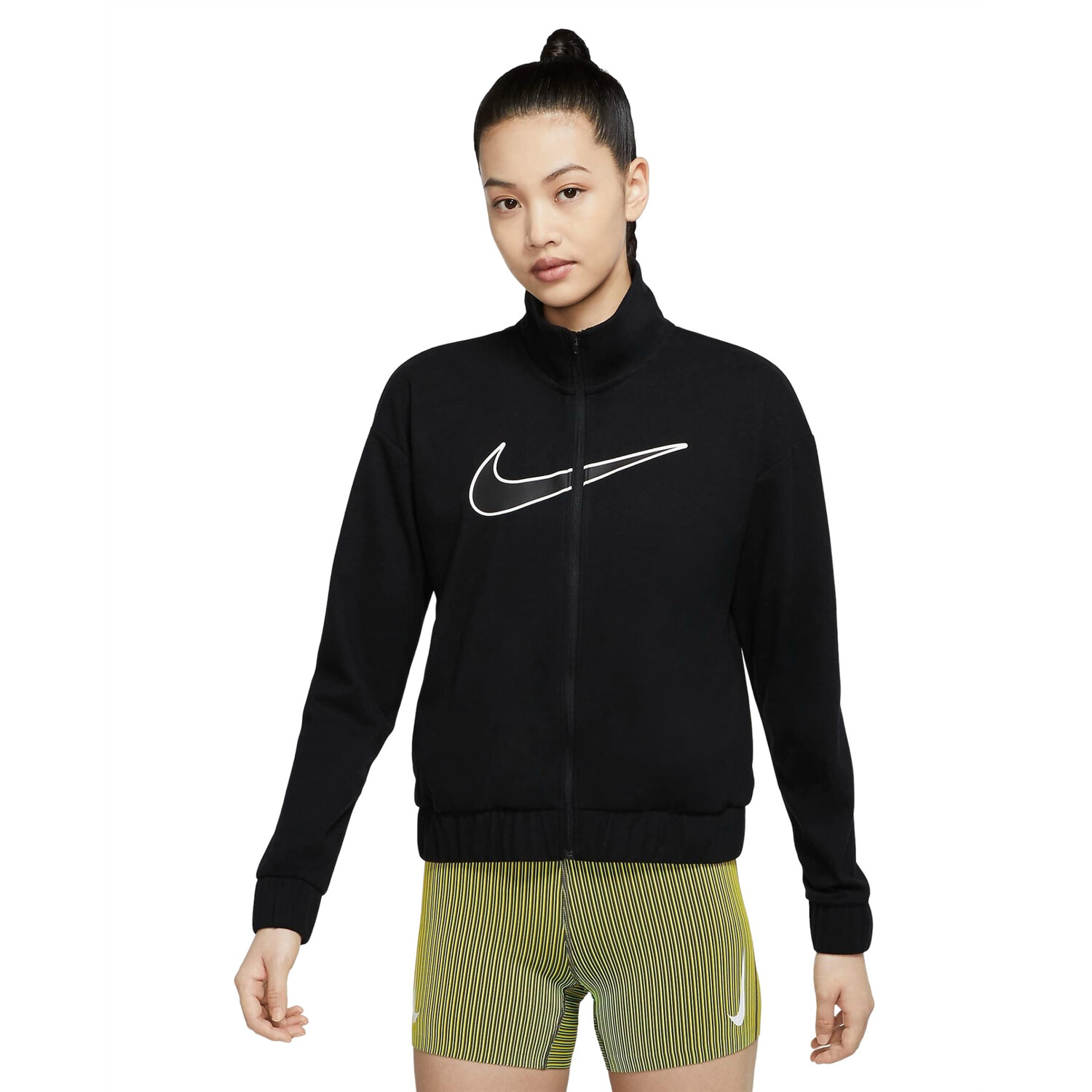 

Толстовка для бега Nike Dri-Fit Swoosh, черный/белый