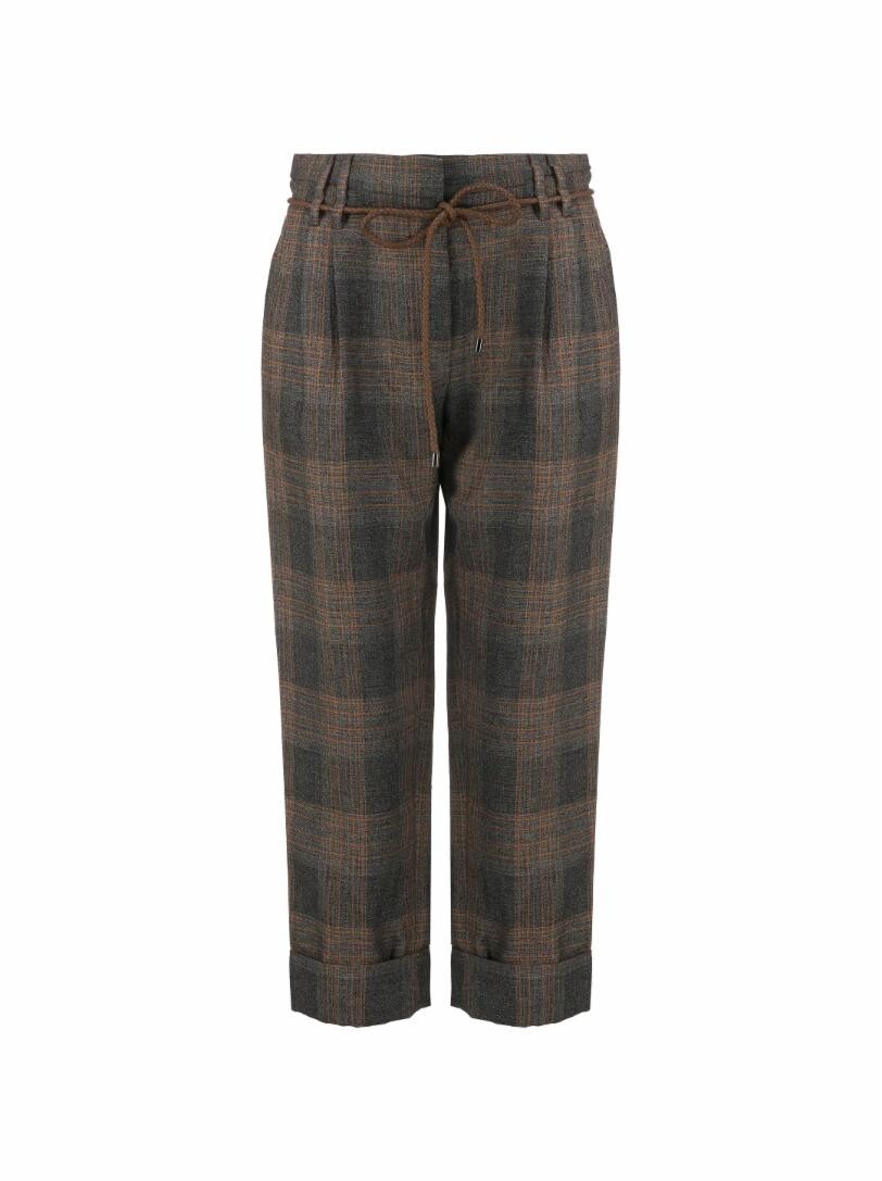 

Брюки в клетку Brunello Cucinelli, Серый