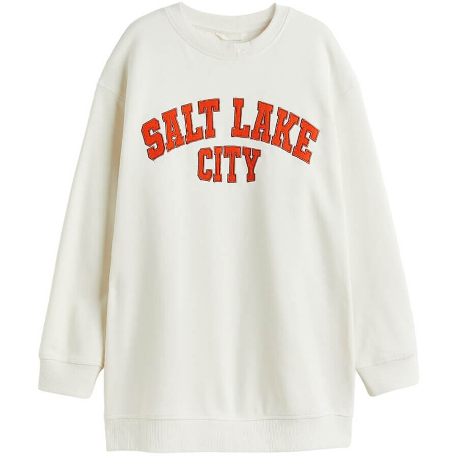 

Свитшот H&M Oversized Salt Lake City, белый