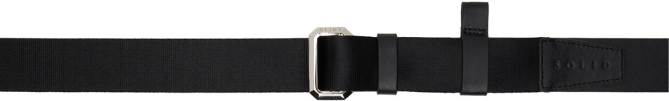 

Черный ремень со вставками Solid Homme